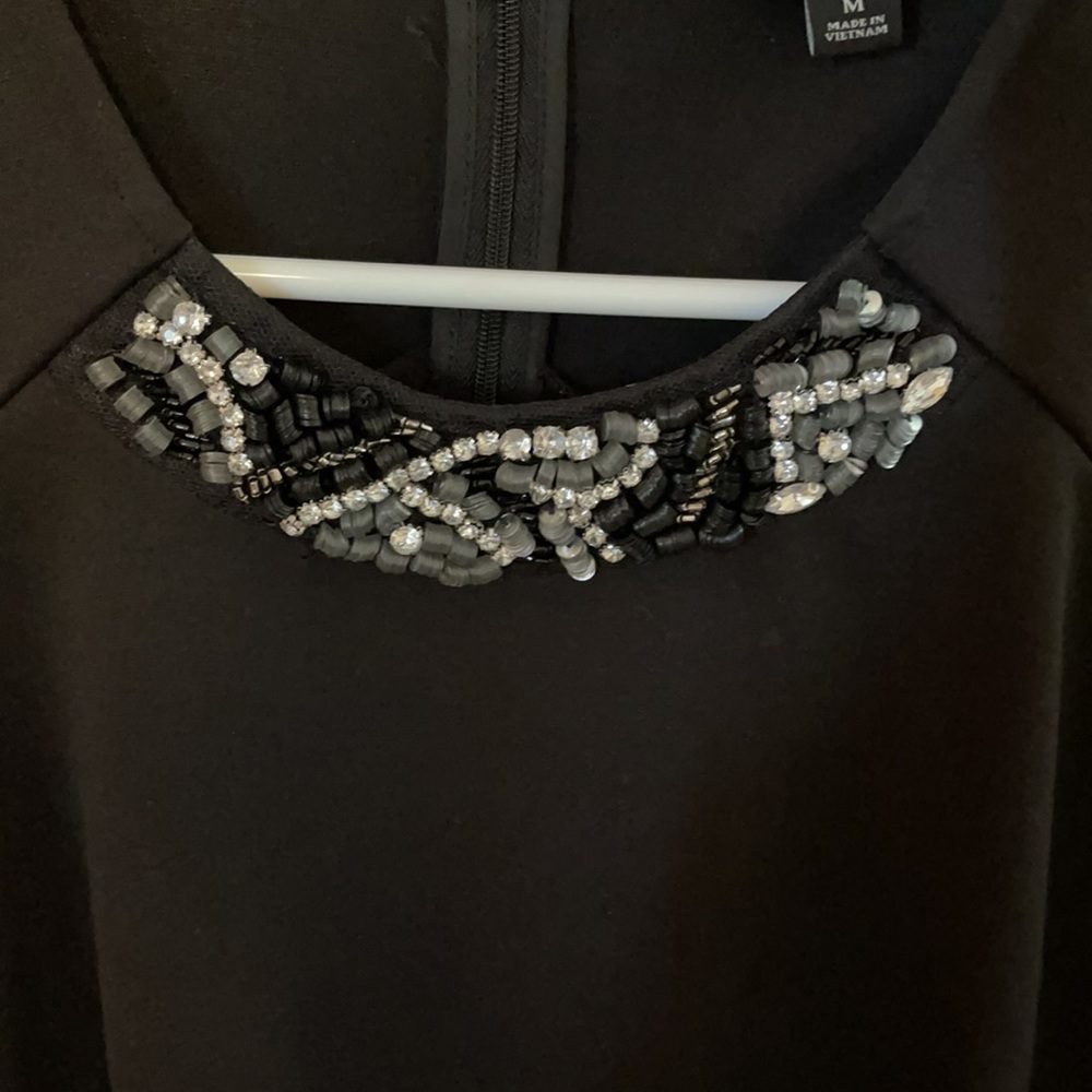 Ann Taylor Sleeveless Beaded Black Dress - Picture 3 of 4